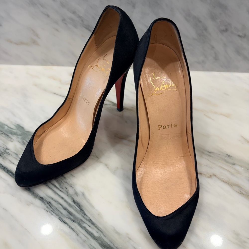 Christian Louboutin Black Heels with Signature Red Sole